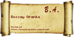 Bozzay Aranka névjegykártya