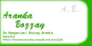 aranka bozzay business card